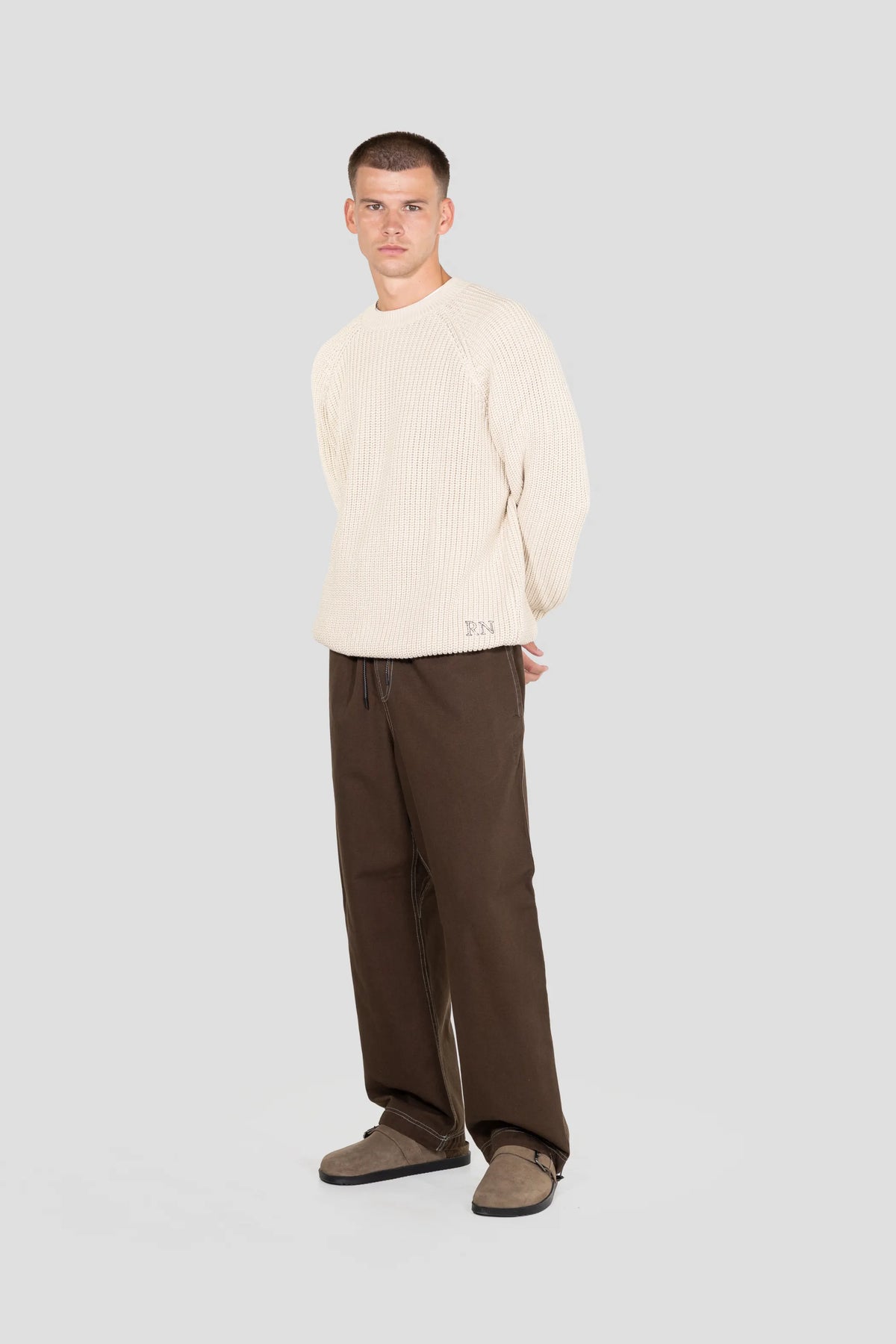 Heavyweight Knitted Jumper - Tofu