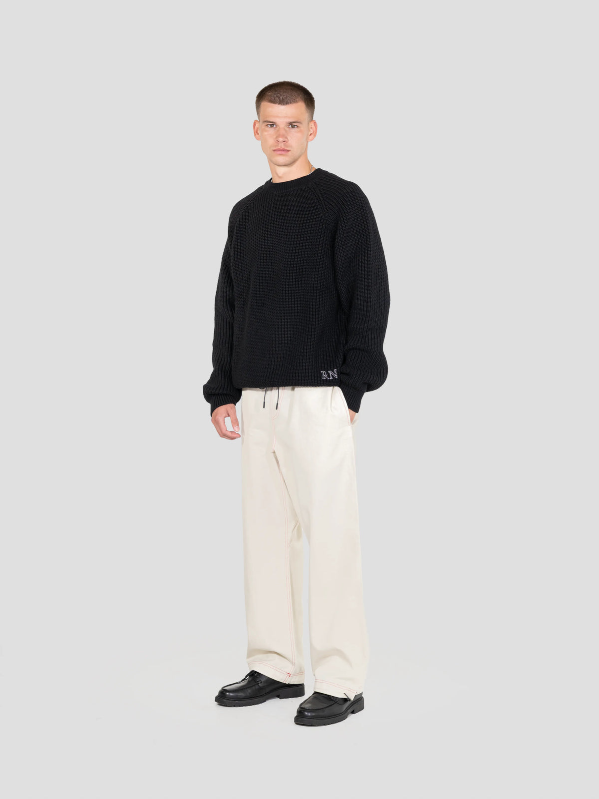 Heavyweight Knitted Jumper - Black