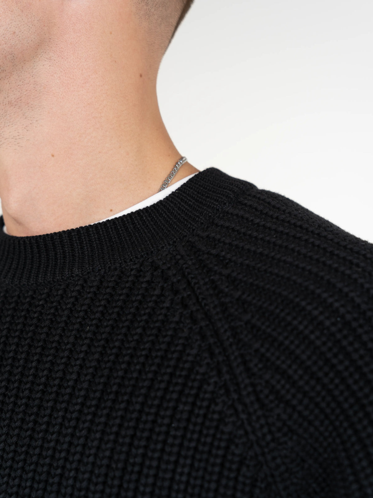 Heavyweight Knitted Jumper - Black