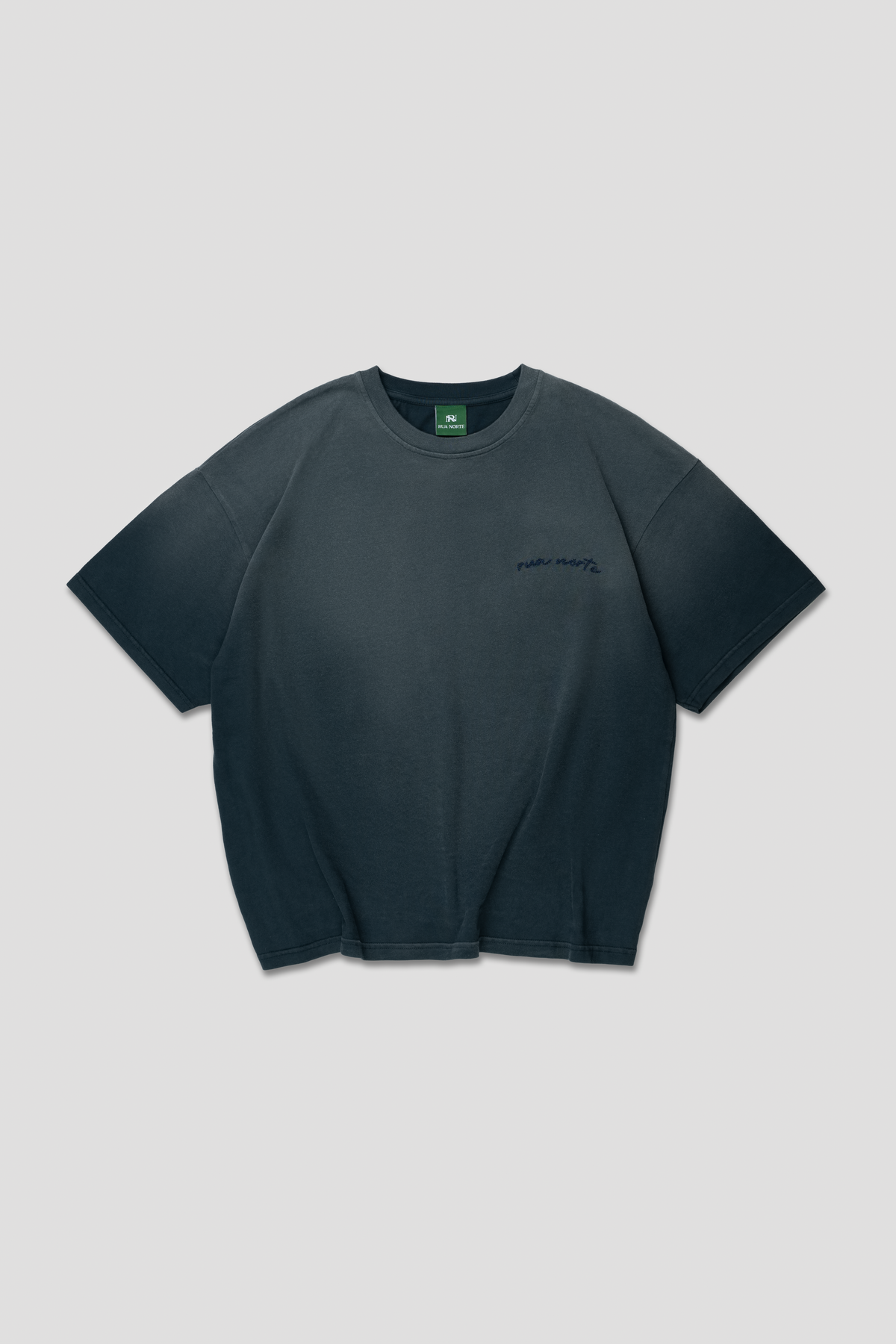 Hand Sprayed Chain Stitch T-Shirt - Blueberry