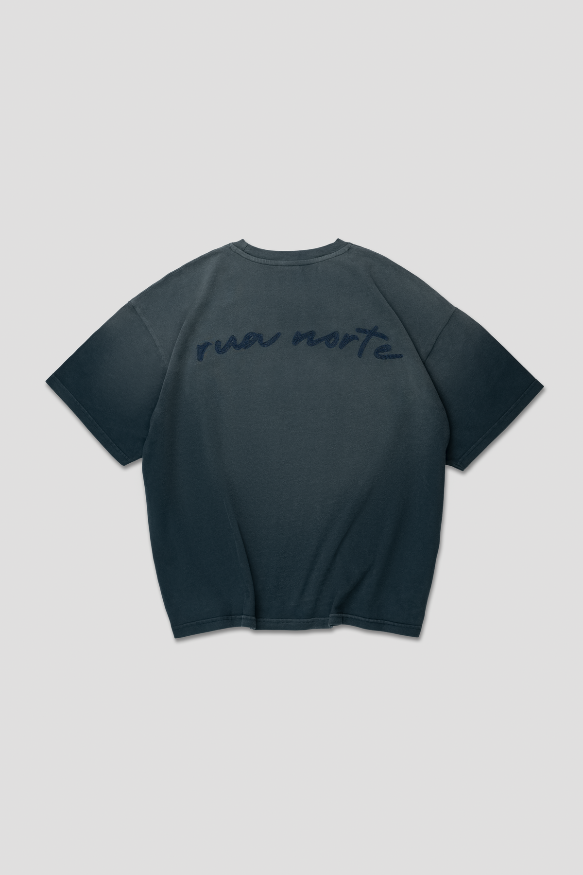 Hand Sprayed Chain Stitch T-Shirt - Blueberry