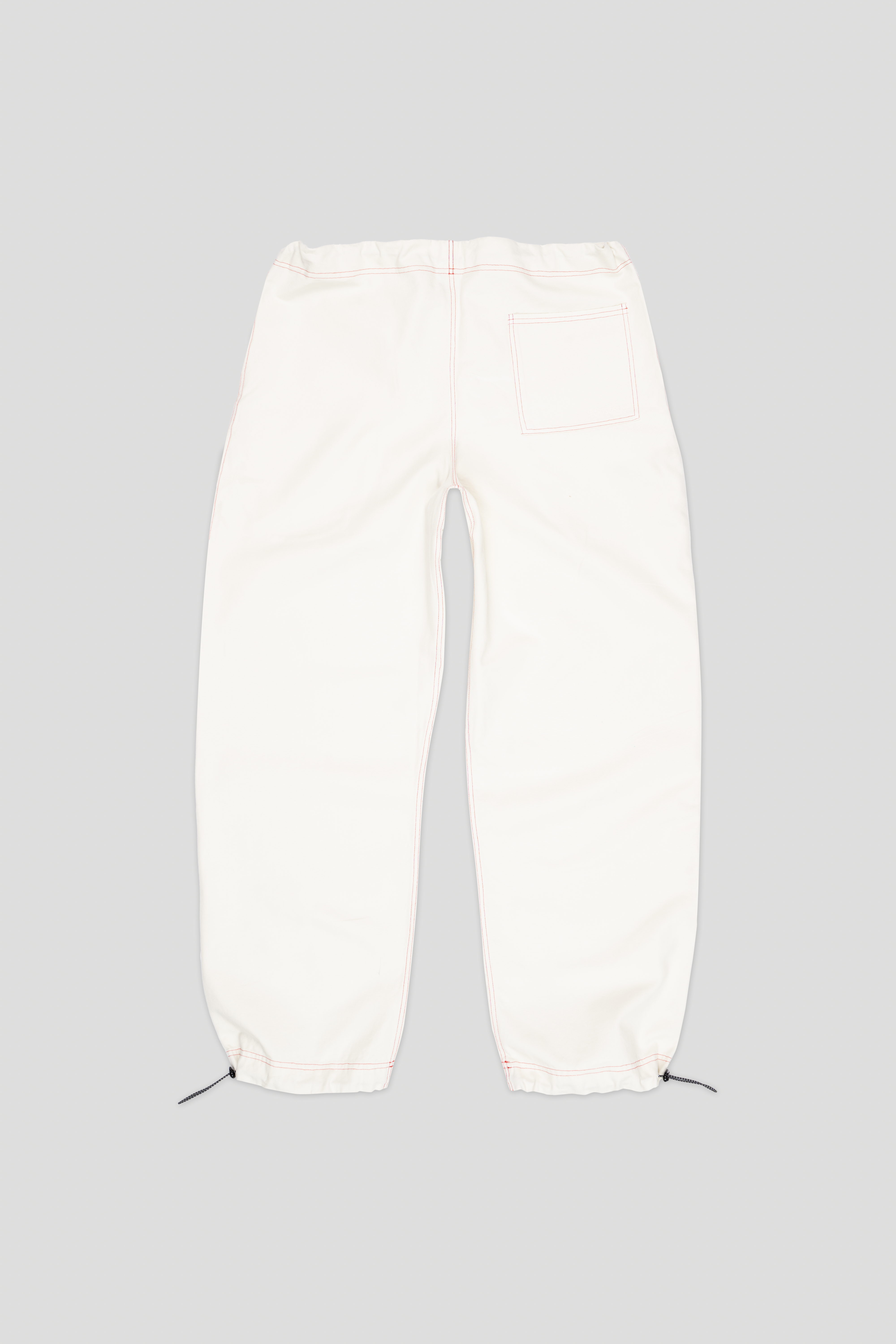 Canvas Cotton Wide Leg Trousers - Ivory