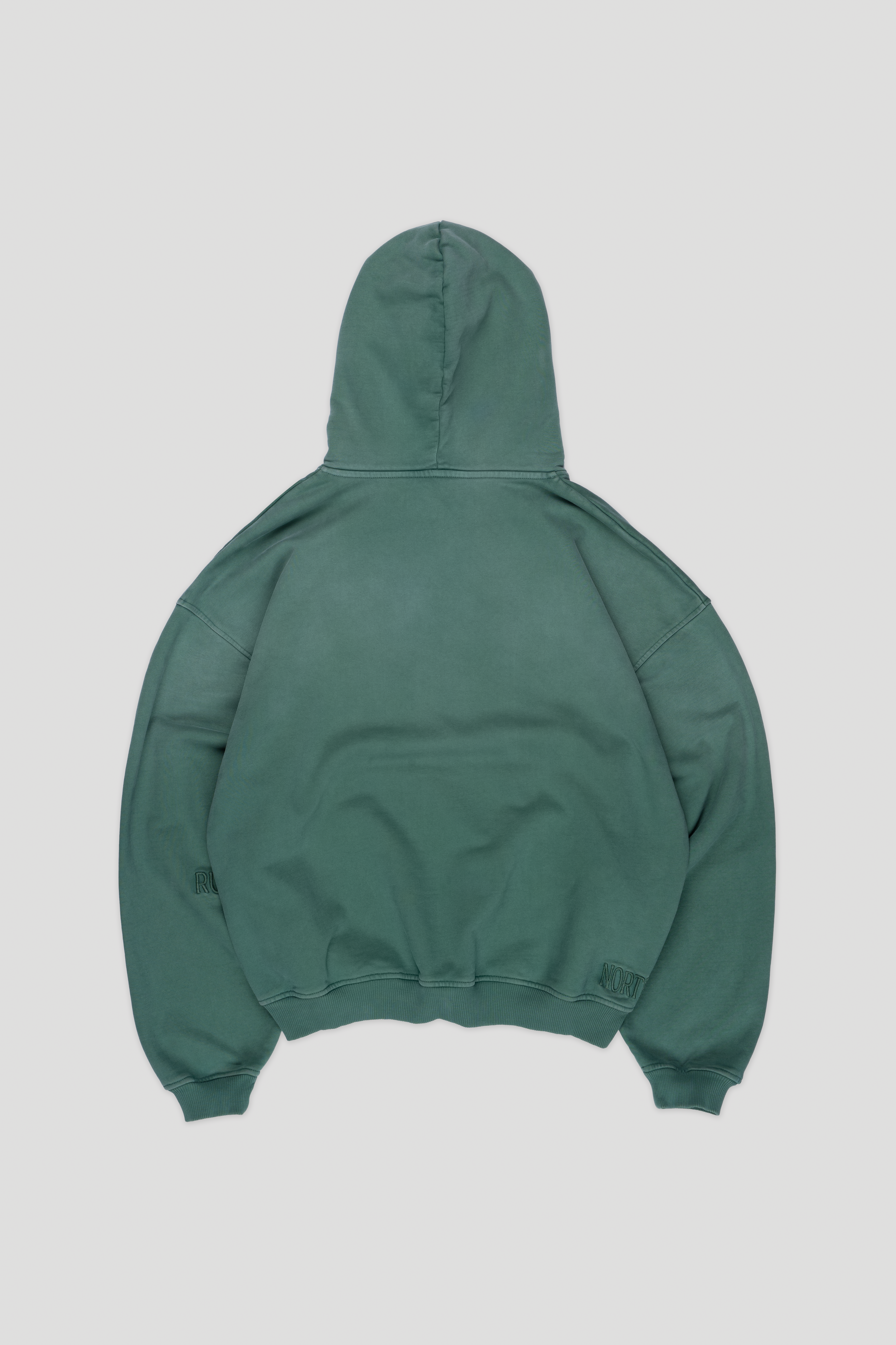 Core Hand Sprayed Hoodie - Faded Dark Green