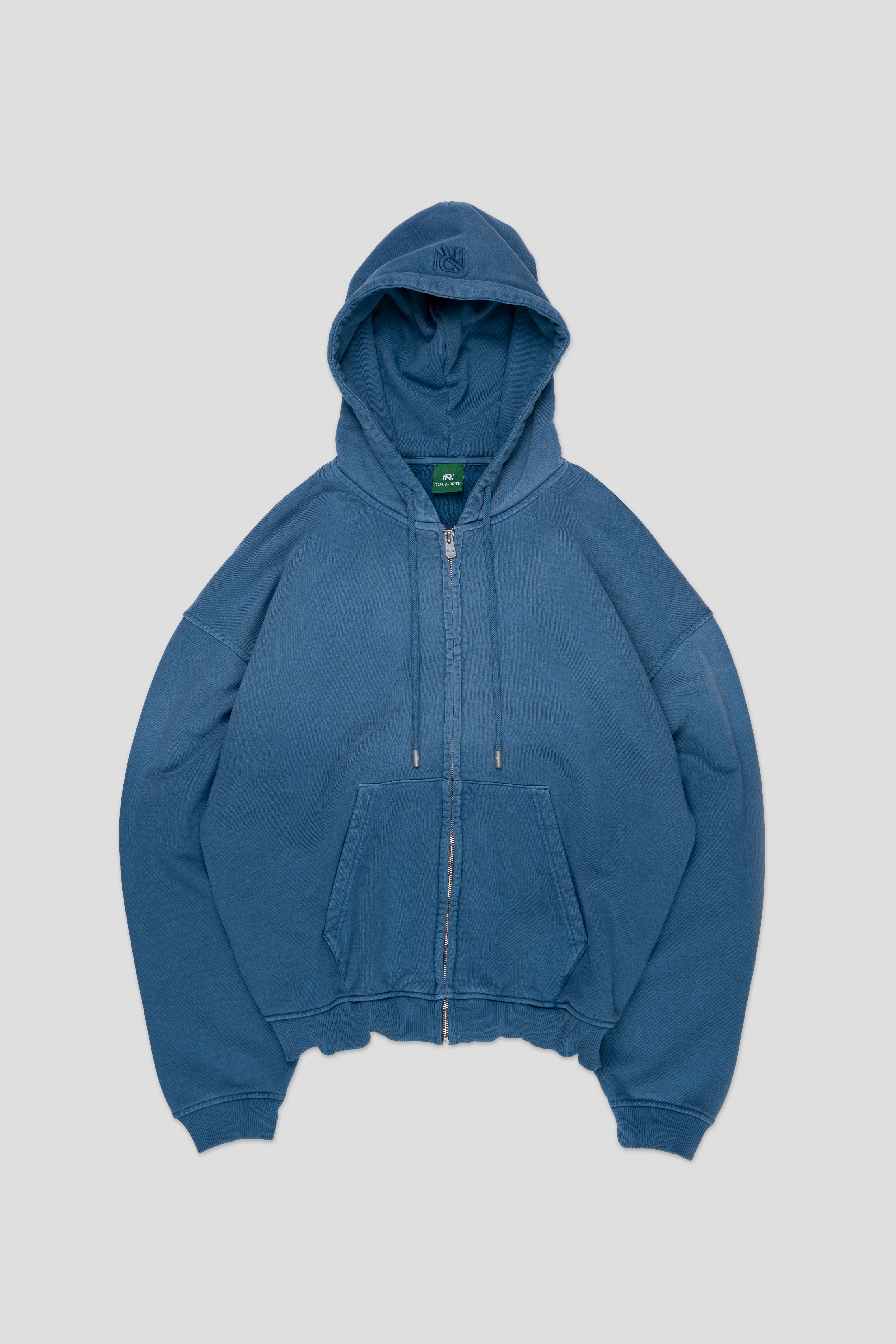 Core Hand Sprayed Zip Hoodie - Faded Blue