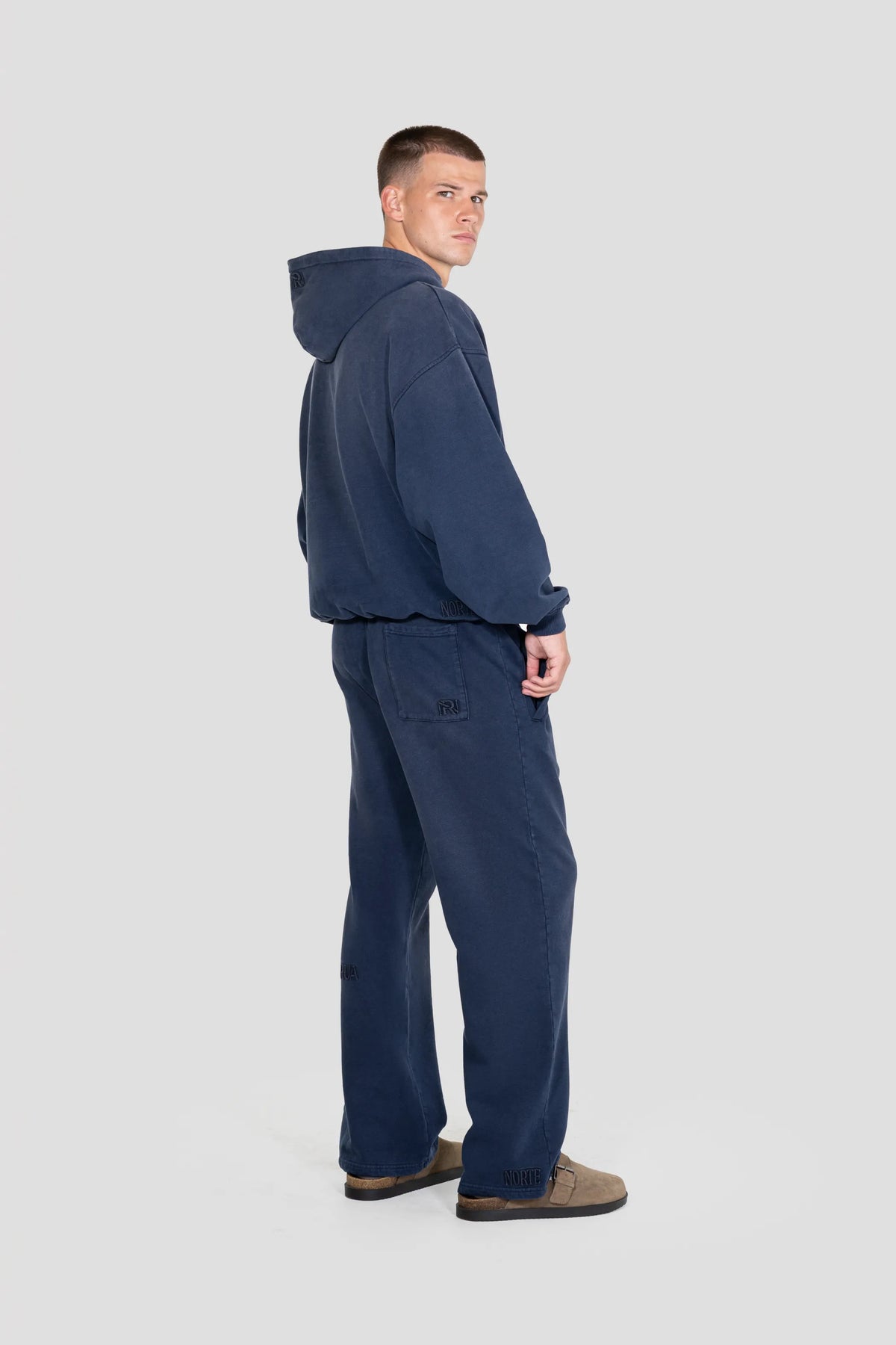 Core Hand Sprayed Hoodie - Faded Ink Blue
