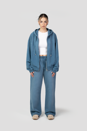 Core Hand Sprayed Zip Hoodie Faded Blue