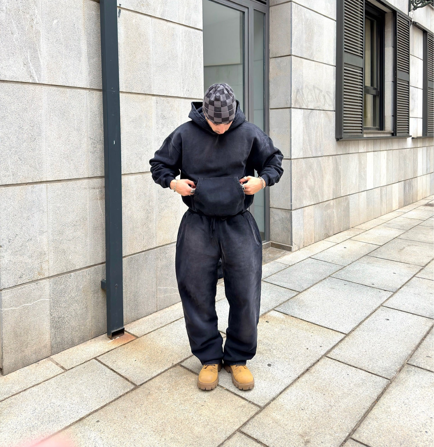 Hand Sprayed Principal Sweatpants - Faded Black
