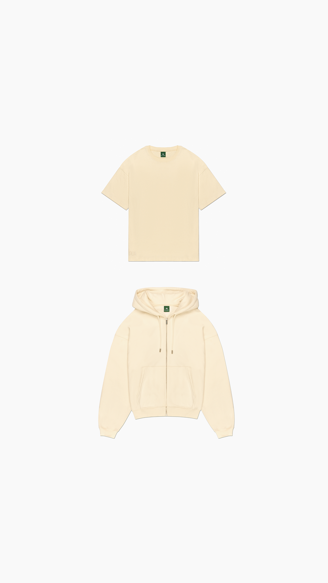 Antique White T-Shirt + Zip Hoodie Bundle
