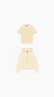 Antique White T-Shirt + Zip Hoodie Bundle