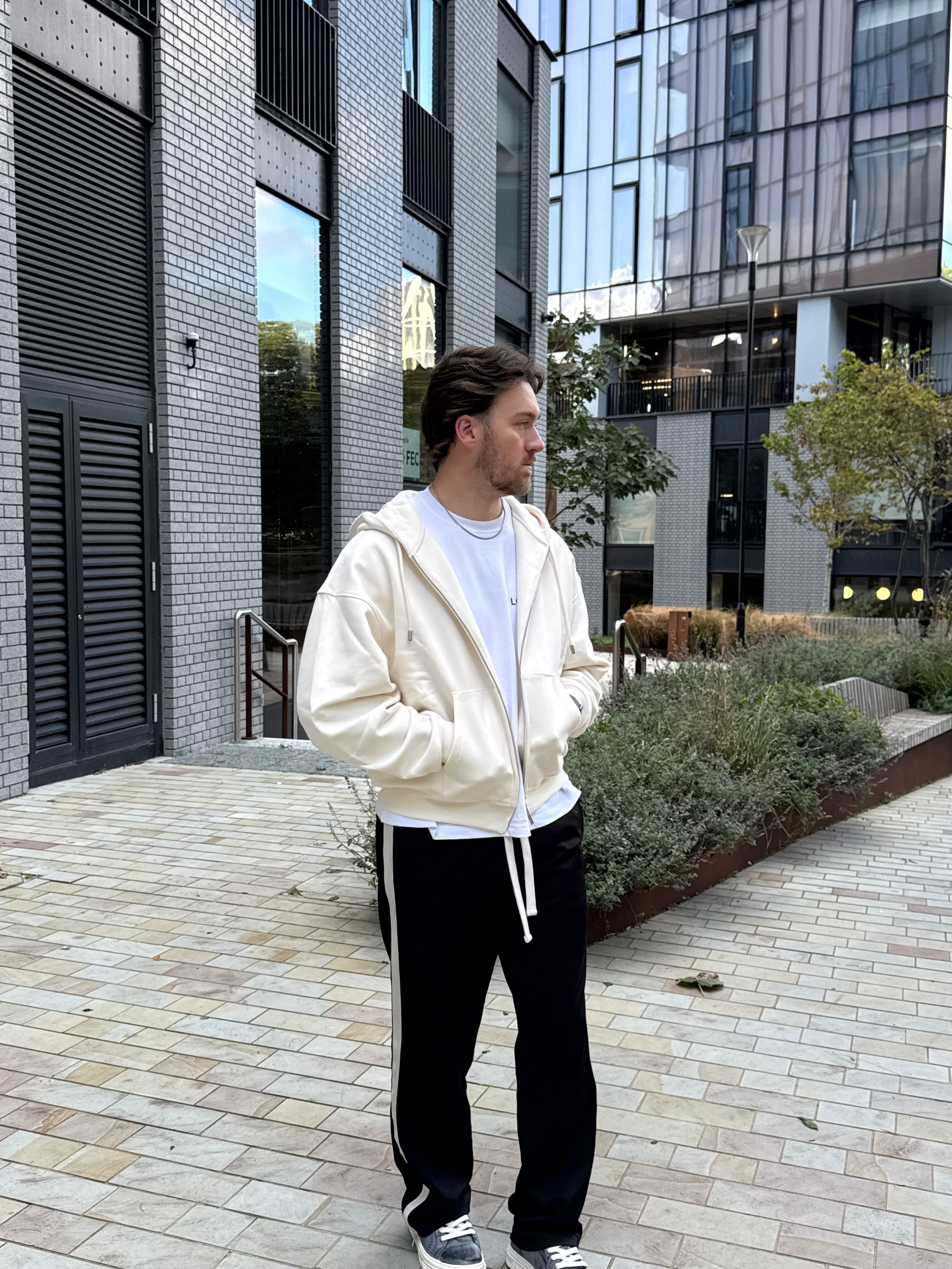 Principal Zip Hoodie - Antique White
