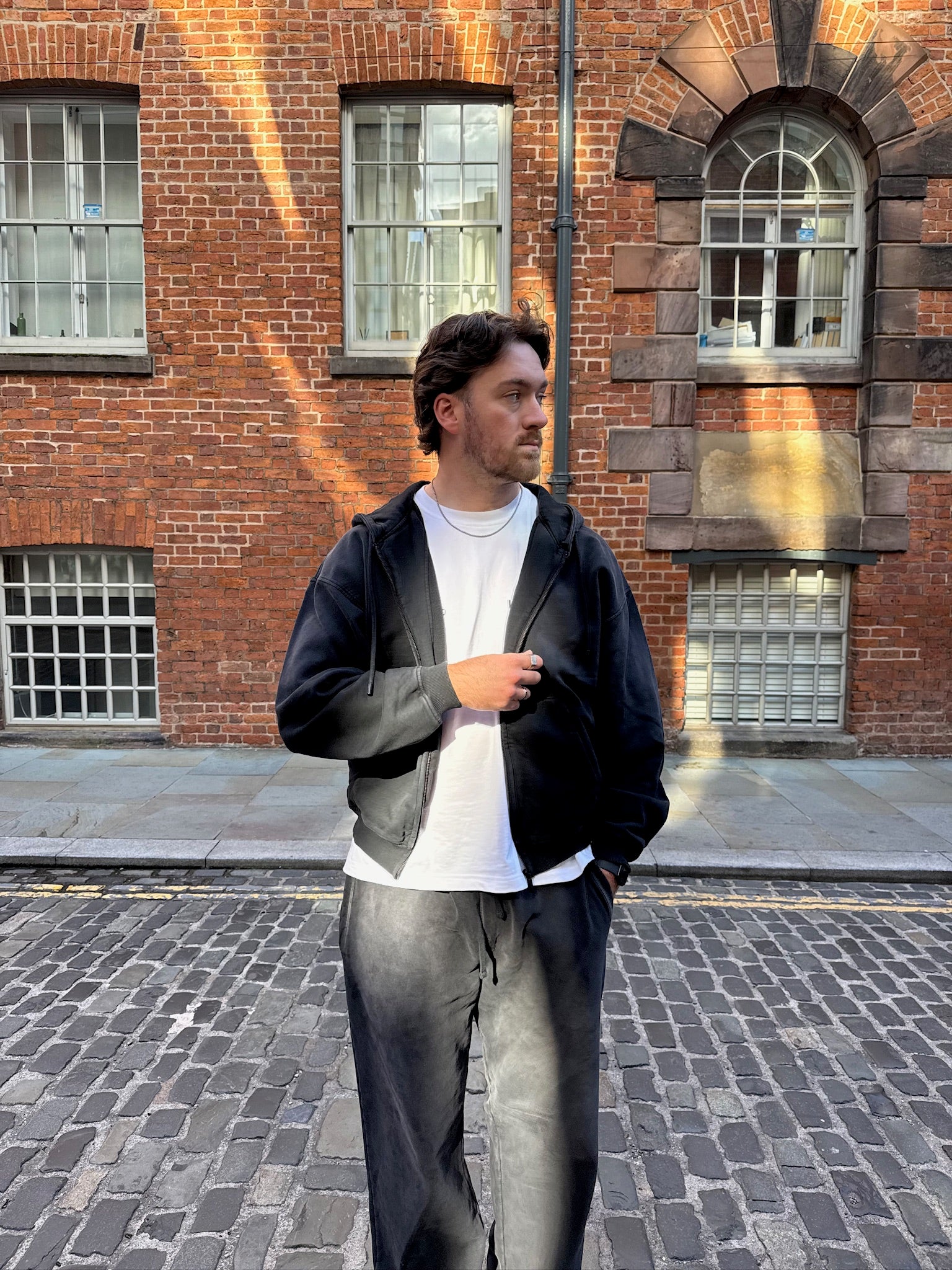Faded Black Zip Hoodie + Sweatpant Bundle