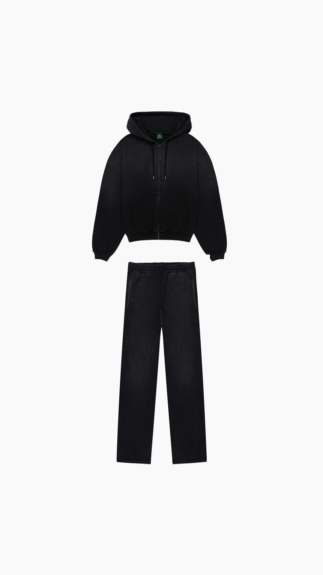 Faded Black Zip Hoodie + Sweatpant Bundle