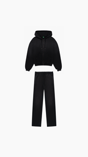 Faded Black Zip Hoodie + Sweatpant Bundle