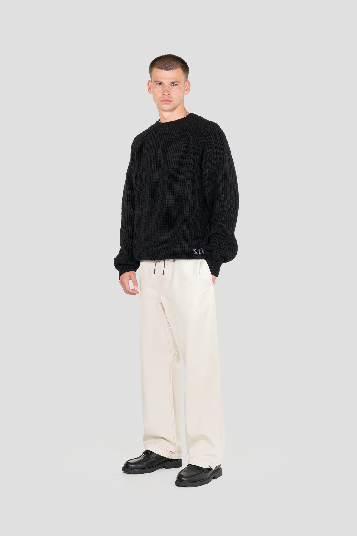Heavyweight Knitted Jumper - Black