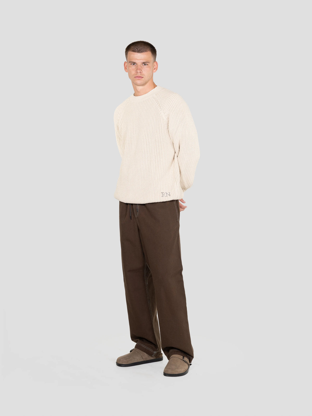 Heavyweight Knitted Jumper - Tofu