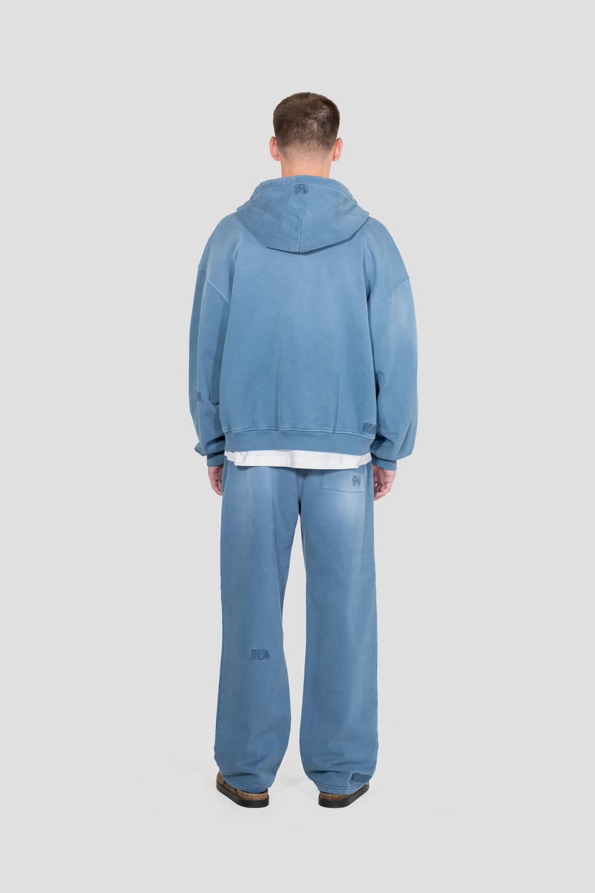 Core Hand Sprayed Zip Hoodie - Faded Blue