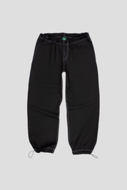 Canvas Cotton Wide Leg Trousers Black