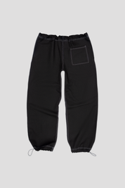 Canvas Cotton Wide Leg Trousers Black