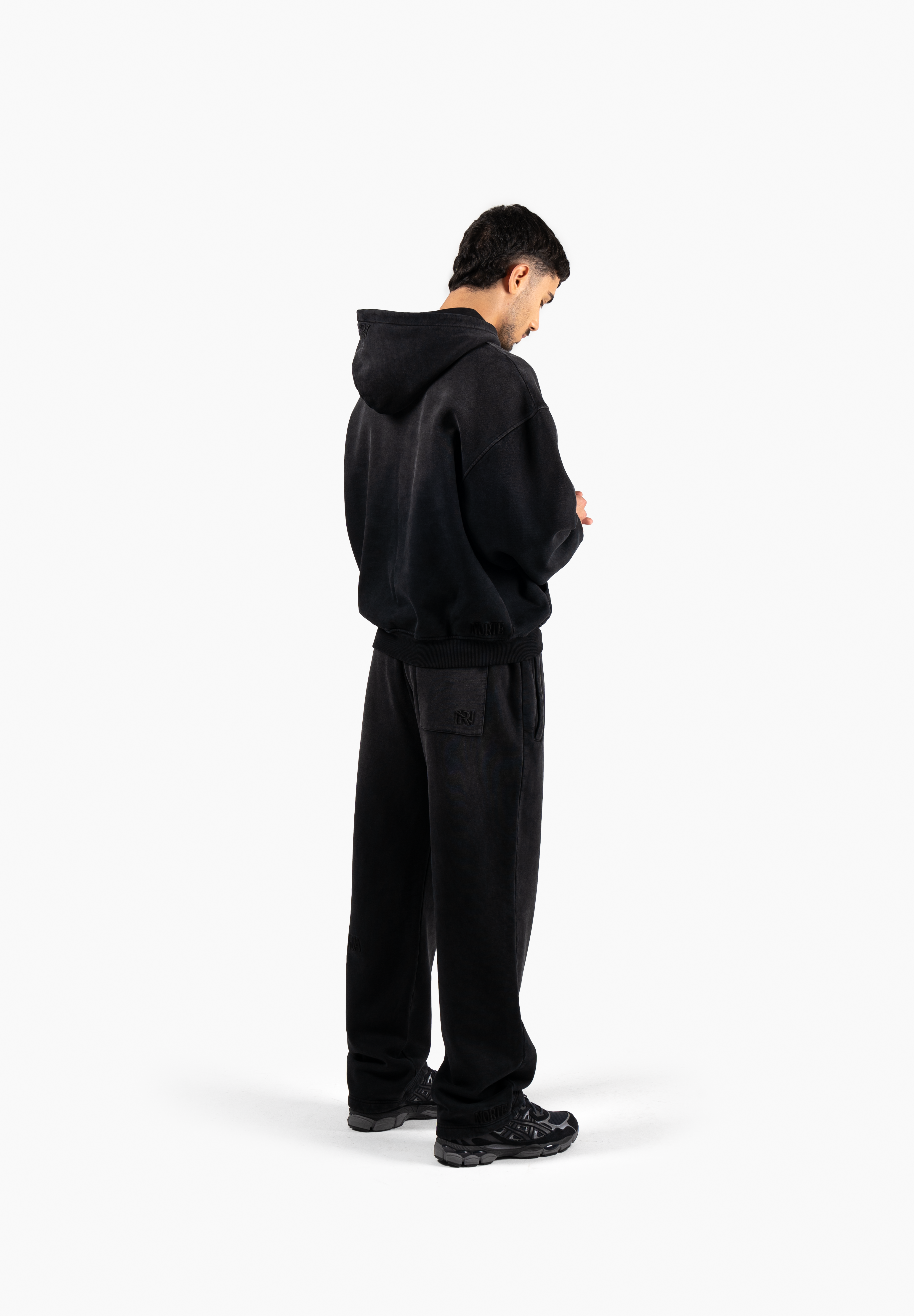 Hand Sprayed Principal Hoodie - Faded Black