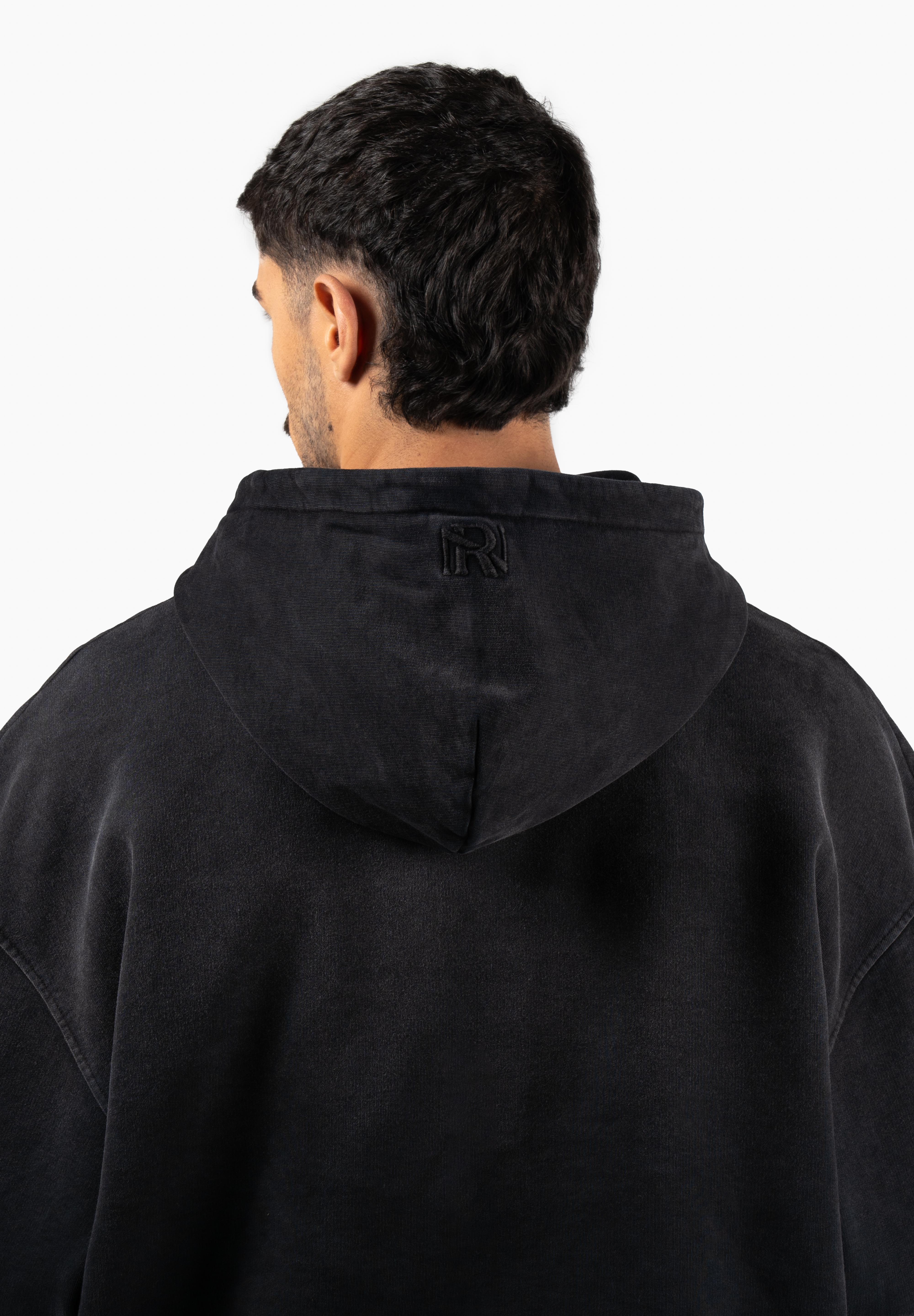 Hand Sprayed Principal Hoodie - Faded Black