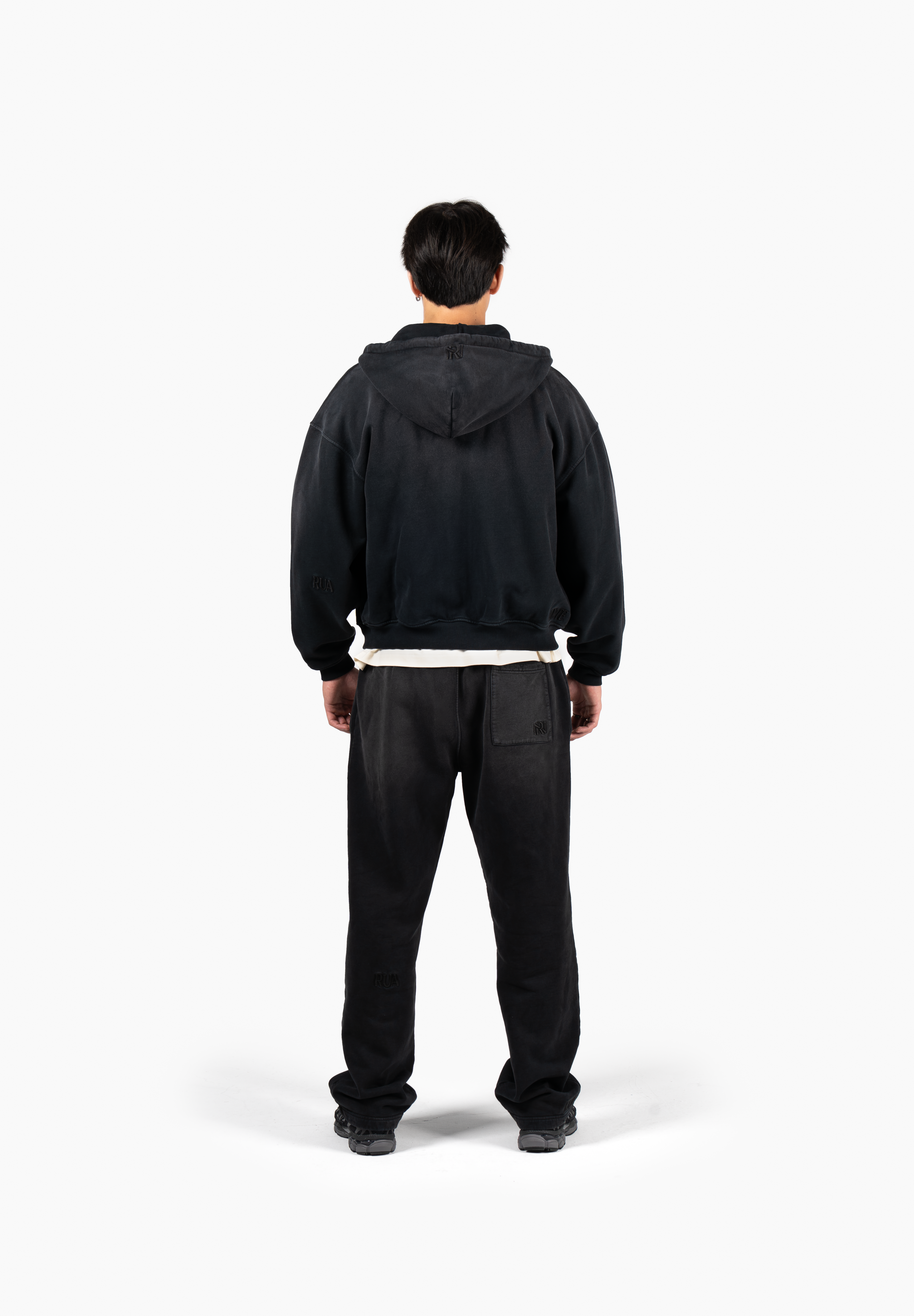 Faded Black Zip Hoodie + Sweatpant Bundle