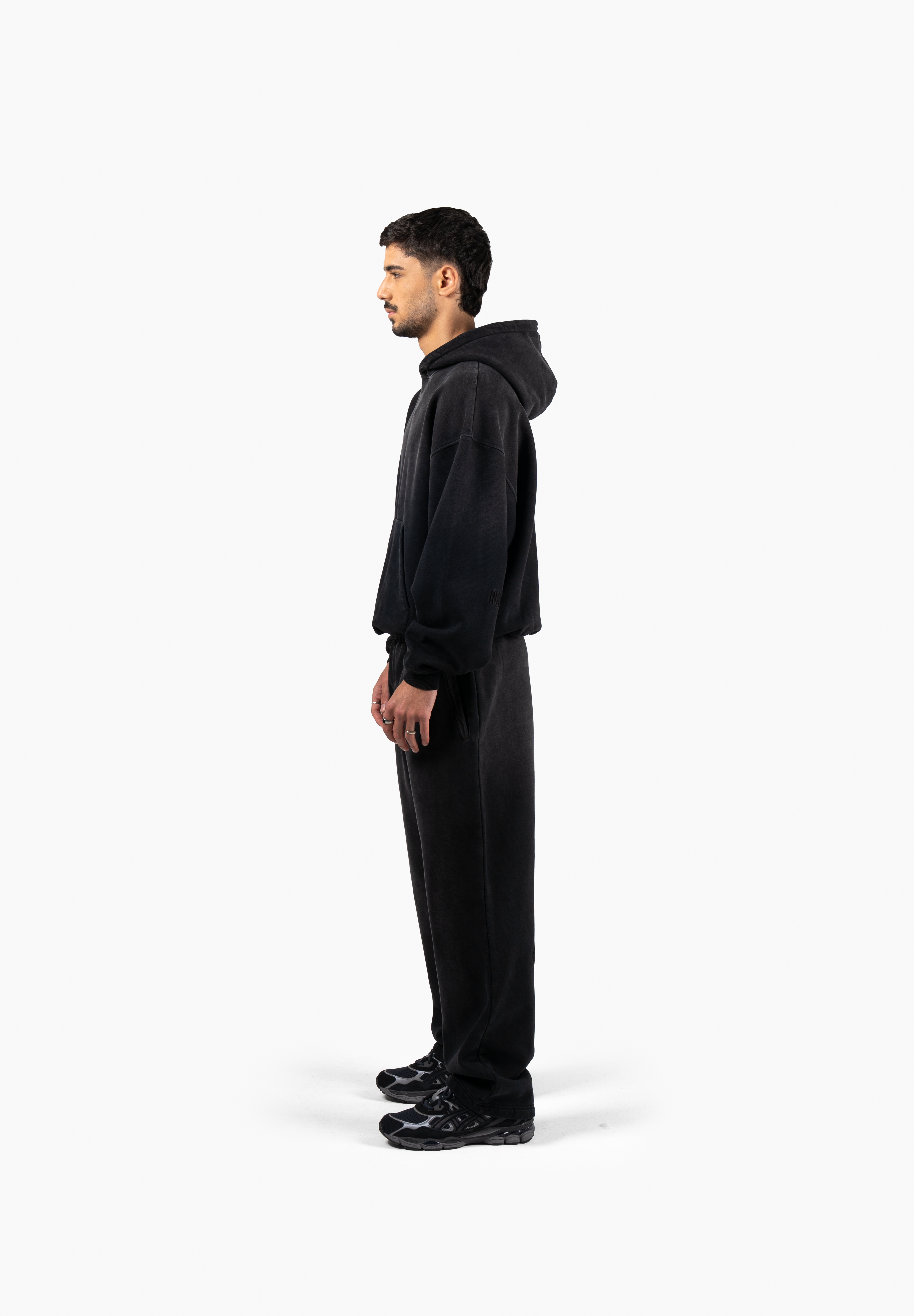 Hand Sprayed Principal Hoodie - Faded Black