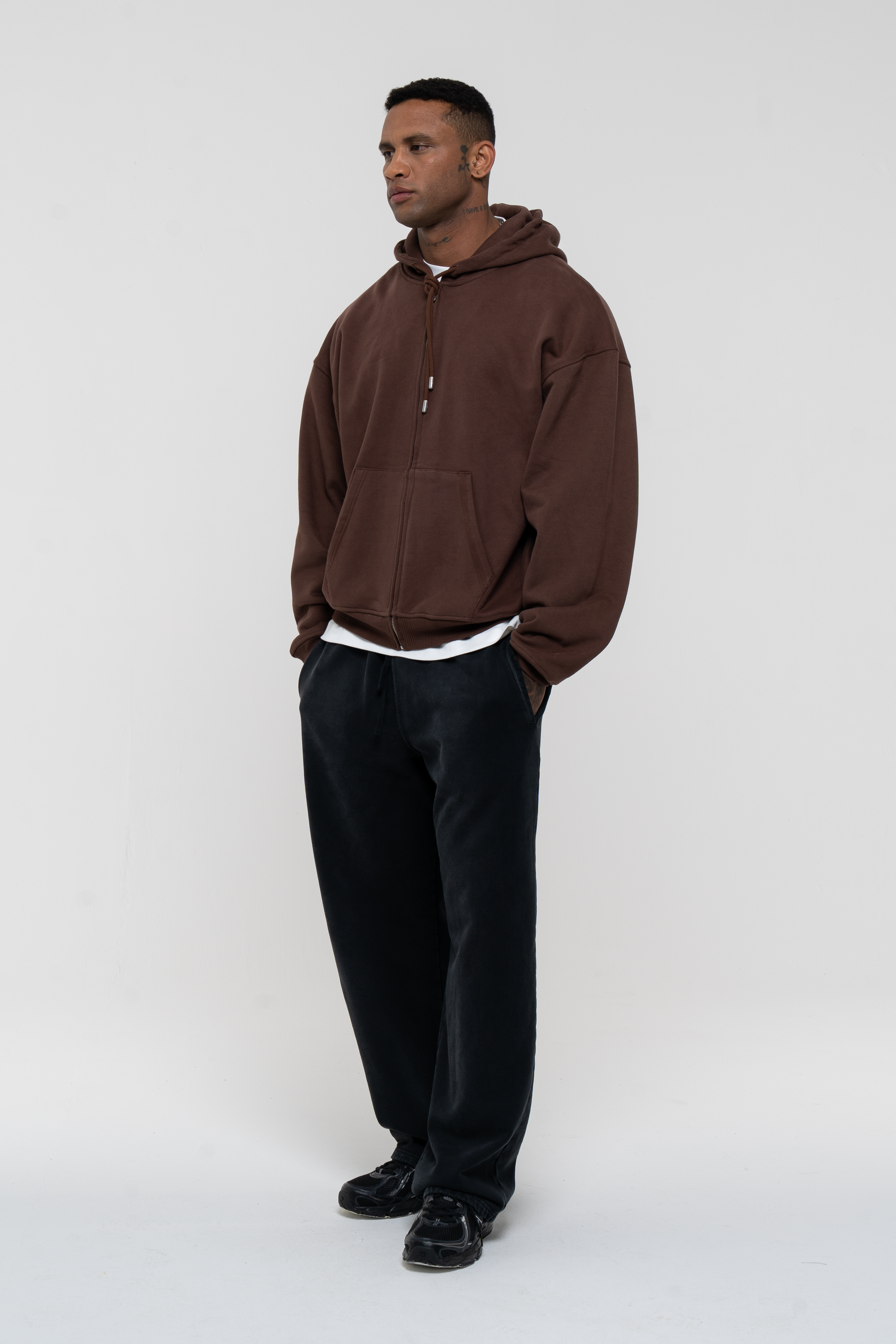 Core Zip Hoodie - Mocha Brown
