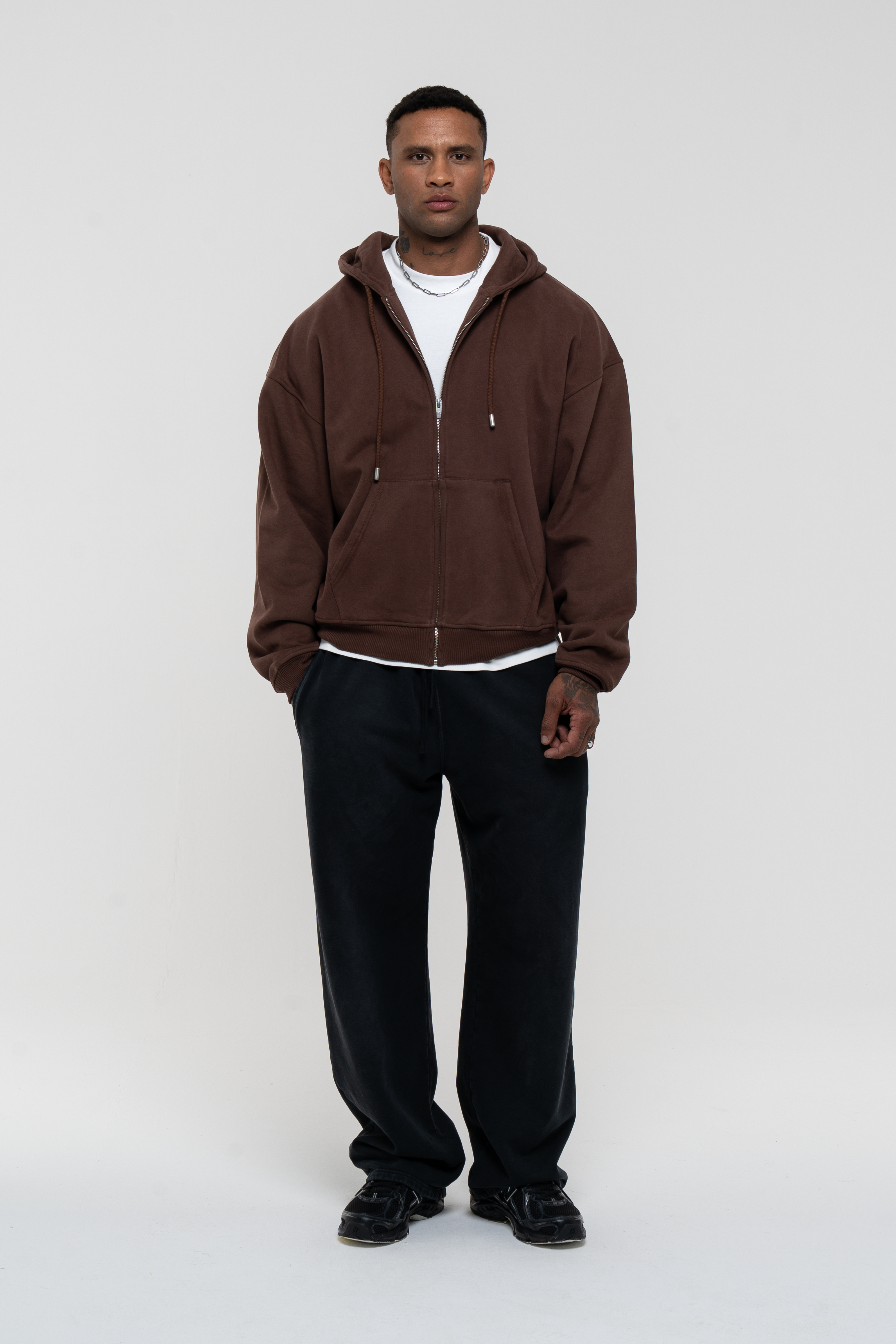Core Zip Hoodie Mocha Brown