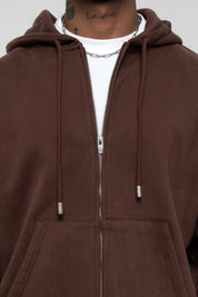 Core Zip Hoodie Mocha Brown