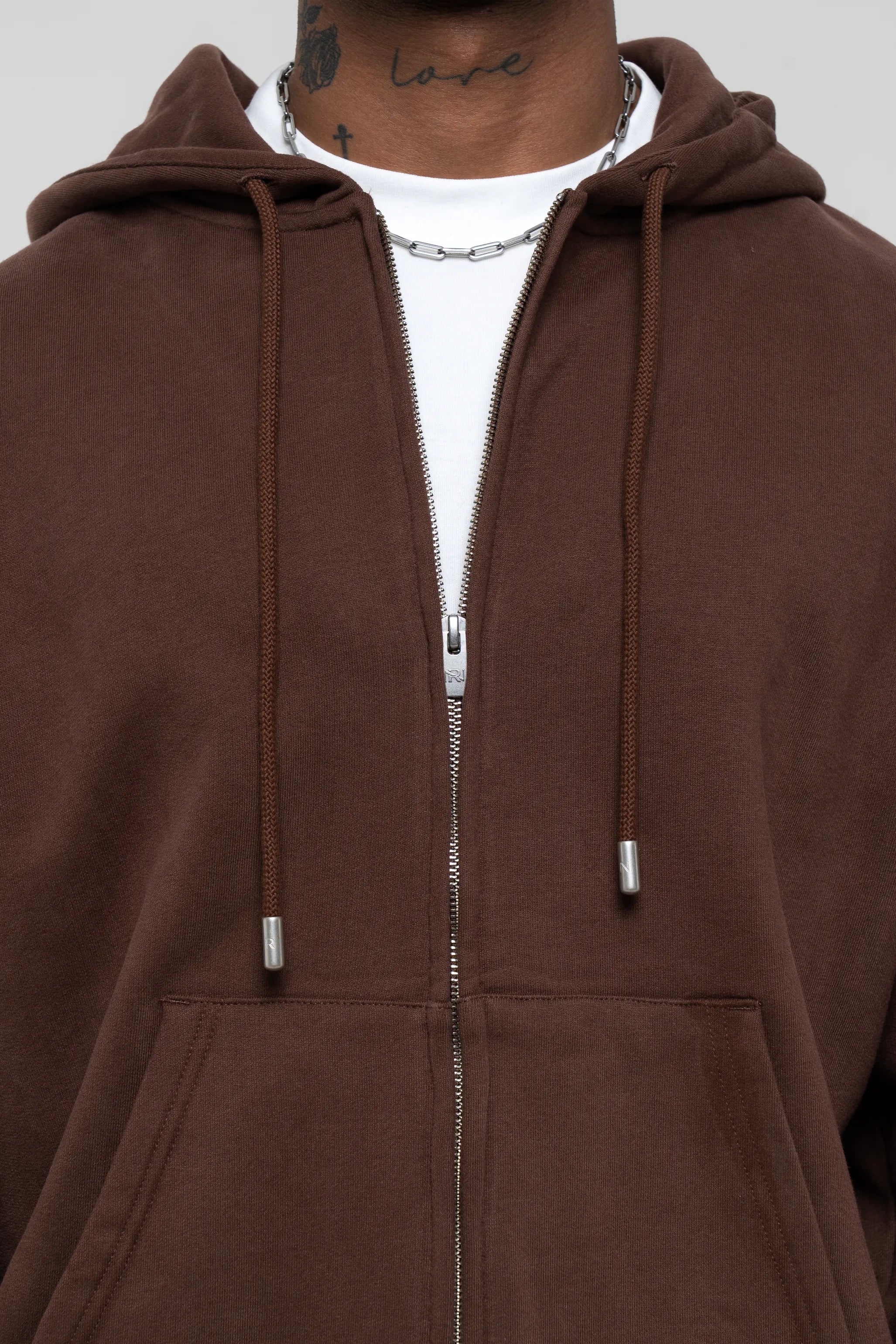Core Zip Hoodie Mocha Brown