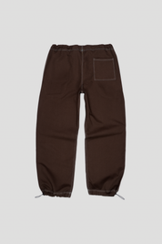 Canvas Cotton Wide Leg Trousers Brown