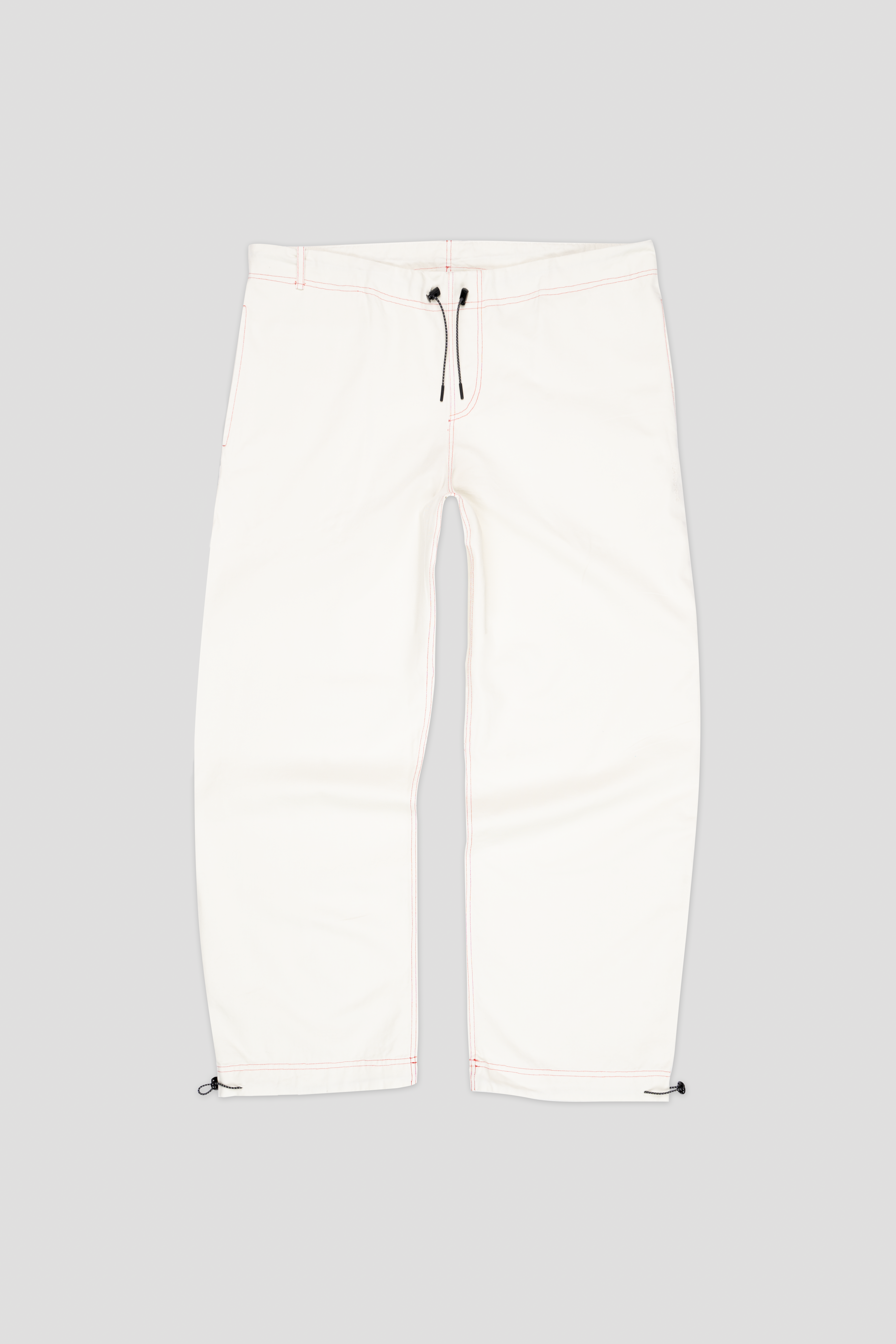 Canvas Cotton Wide Leg Trousers - Ivory