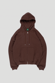 Core Zip Hoodie Mocha Brown