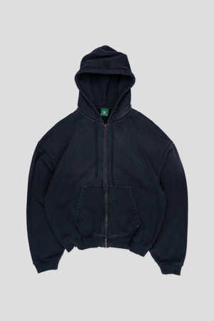 Hand Sprayed Zip Hoodie Faded Black | RUA NORTE