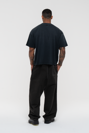 Signature Hand Sprayed Graphic T-Shirt Faded Black