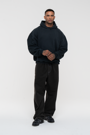 Monstera Hand Sprayed Graphic Hoodie Faded Black