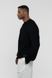 Heavyweight Knitted Jumper Black