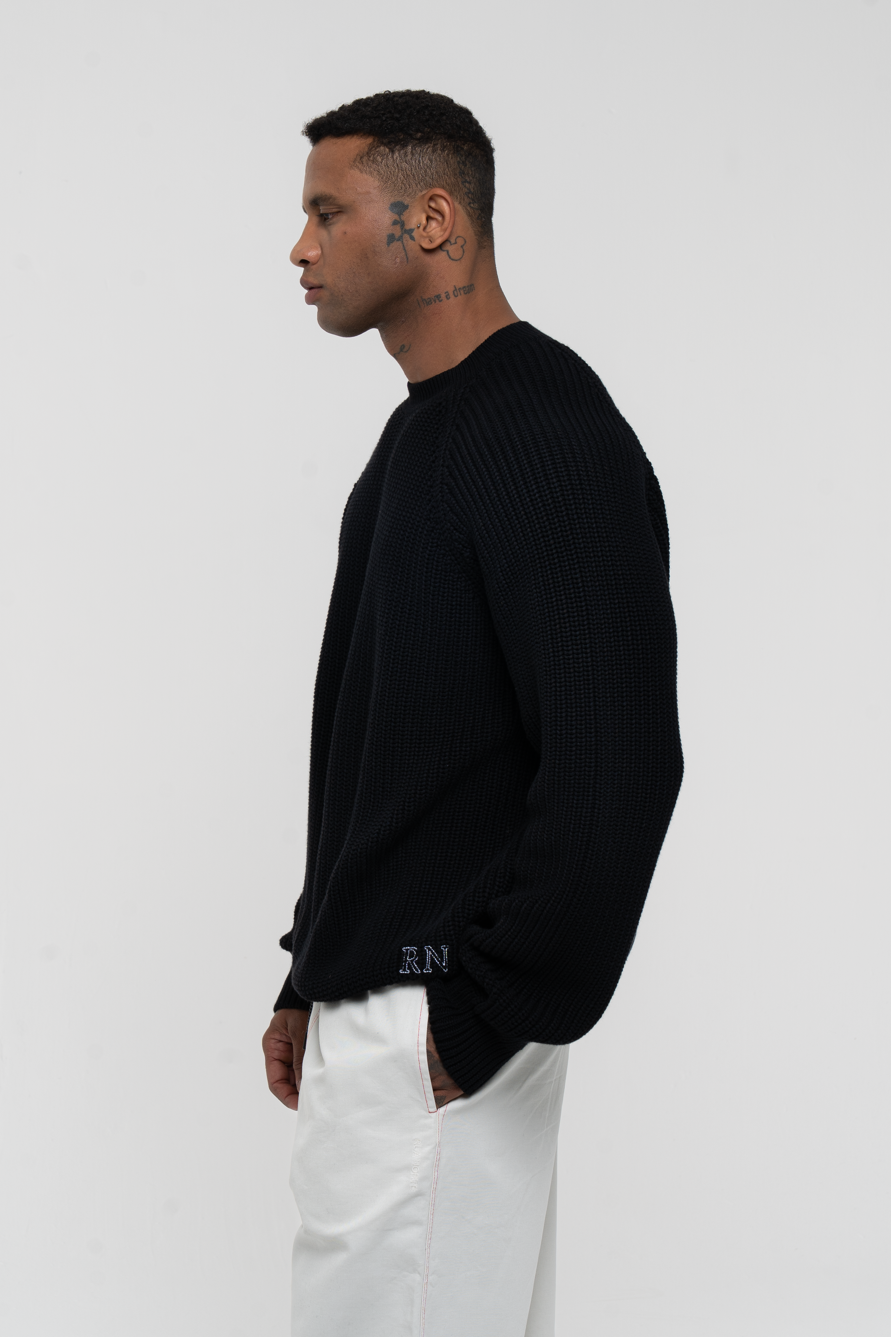 Heavyweight Knitted Jumper Black