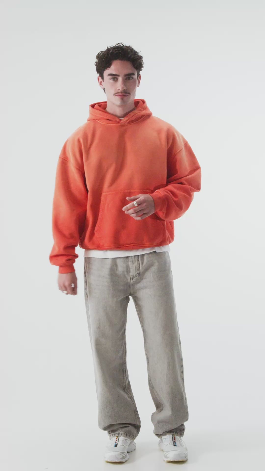 Solar Hand Sprayed Graphic Hoodie - Faded Burnt Orange