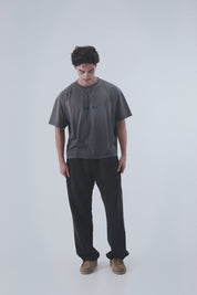 Lightweight Hand Sprayed Reflection Graphic T-Shirt Grey