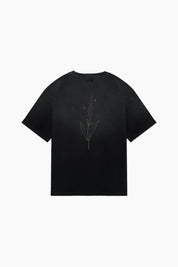 Hand Sprayed Lavender T-Shirt - Faded Black