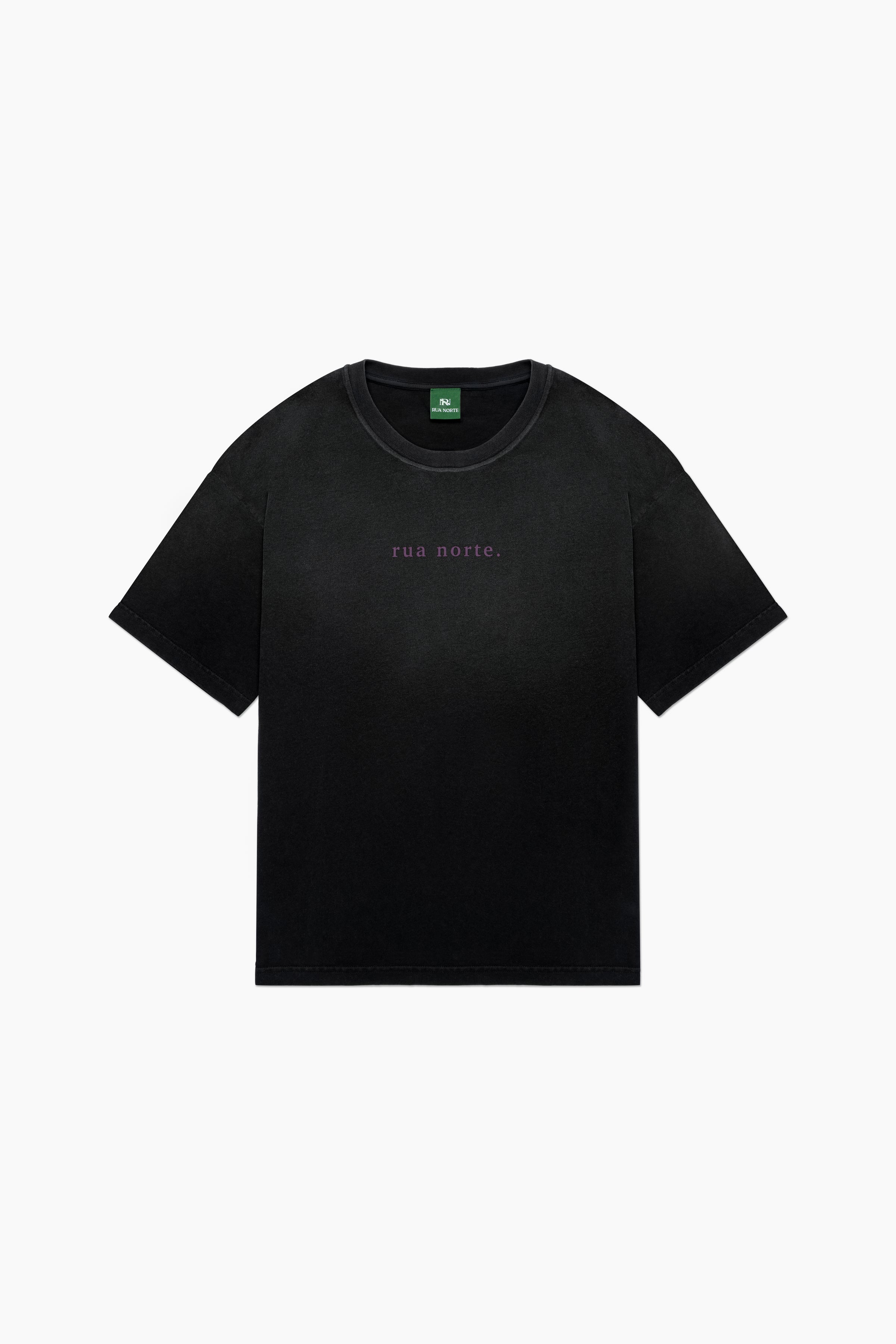 Hand Sprayed Lavender T-Shirt - Faded Black