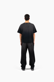 Hand Sprayed Principal T-Shirt - Faded Black