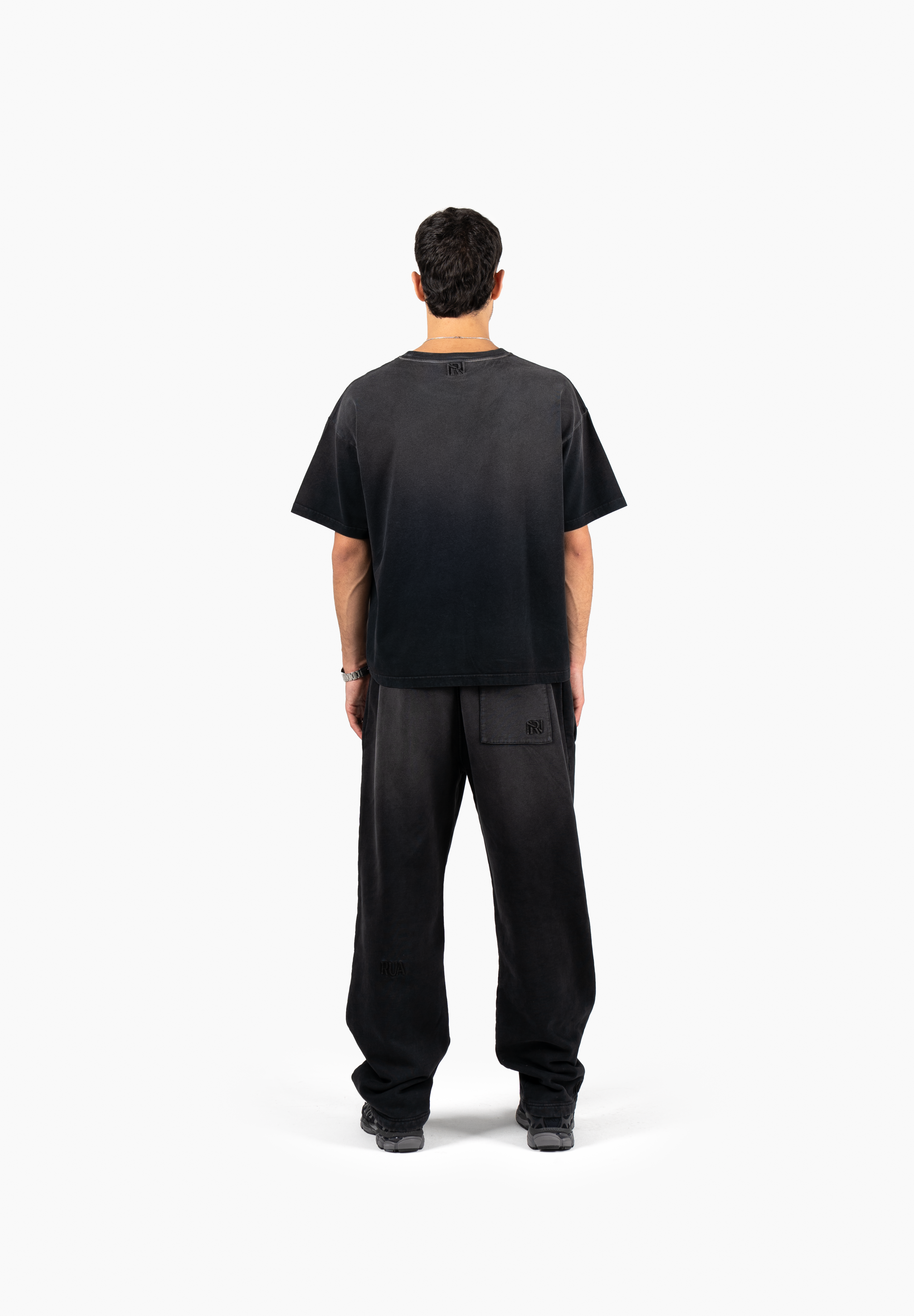 Hand Sprayed Principal T-Shirt - Faded Black