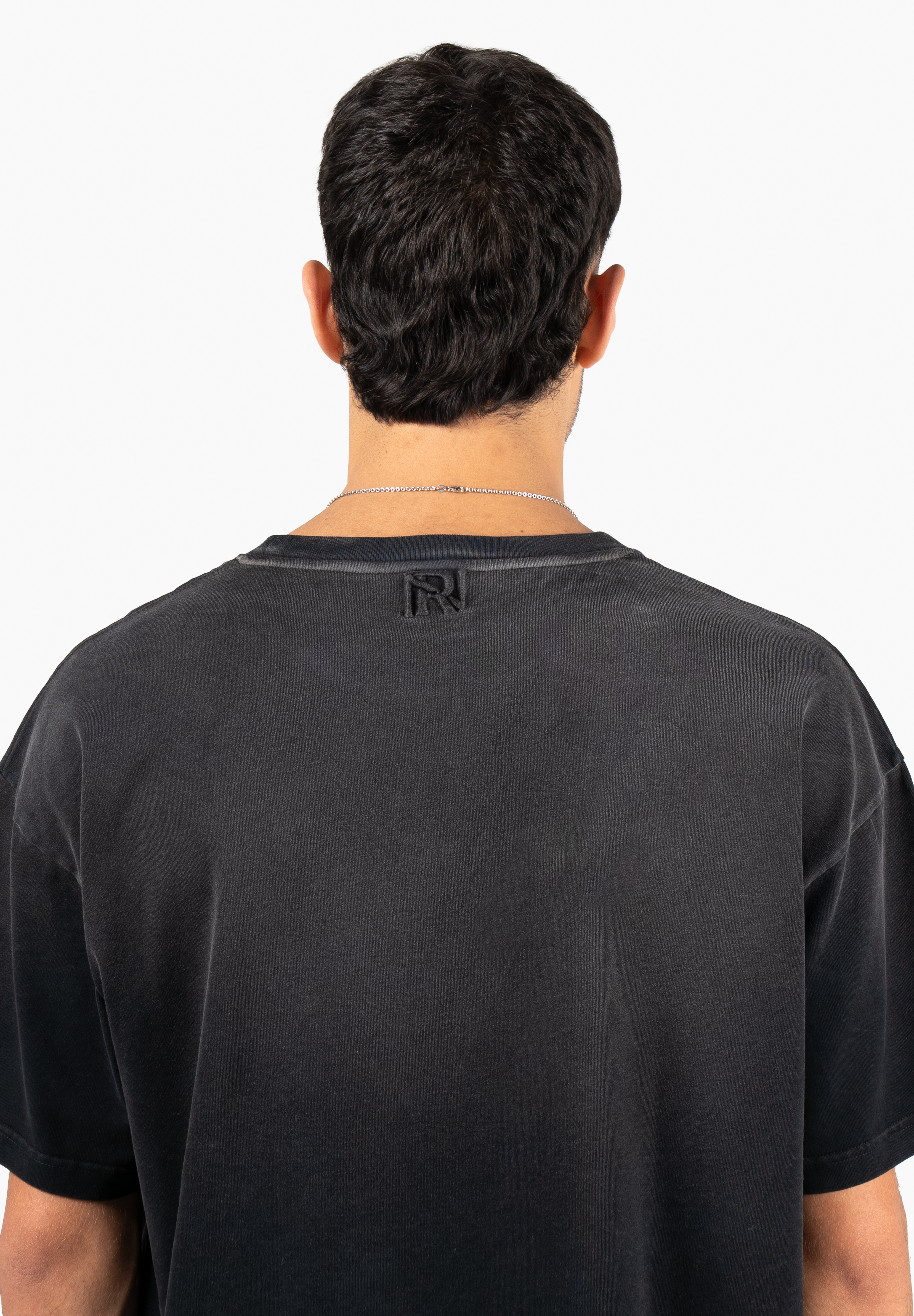 Hand Sprayed Principal T-Shirt - Faded Black