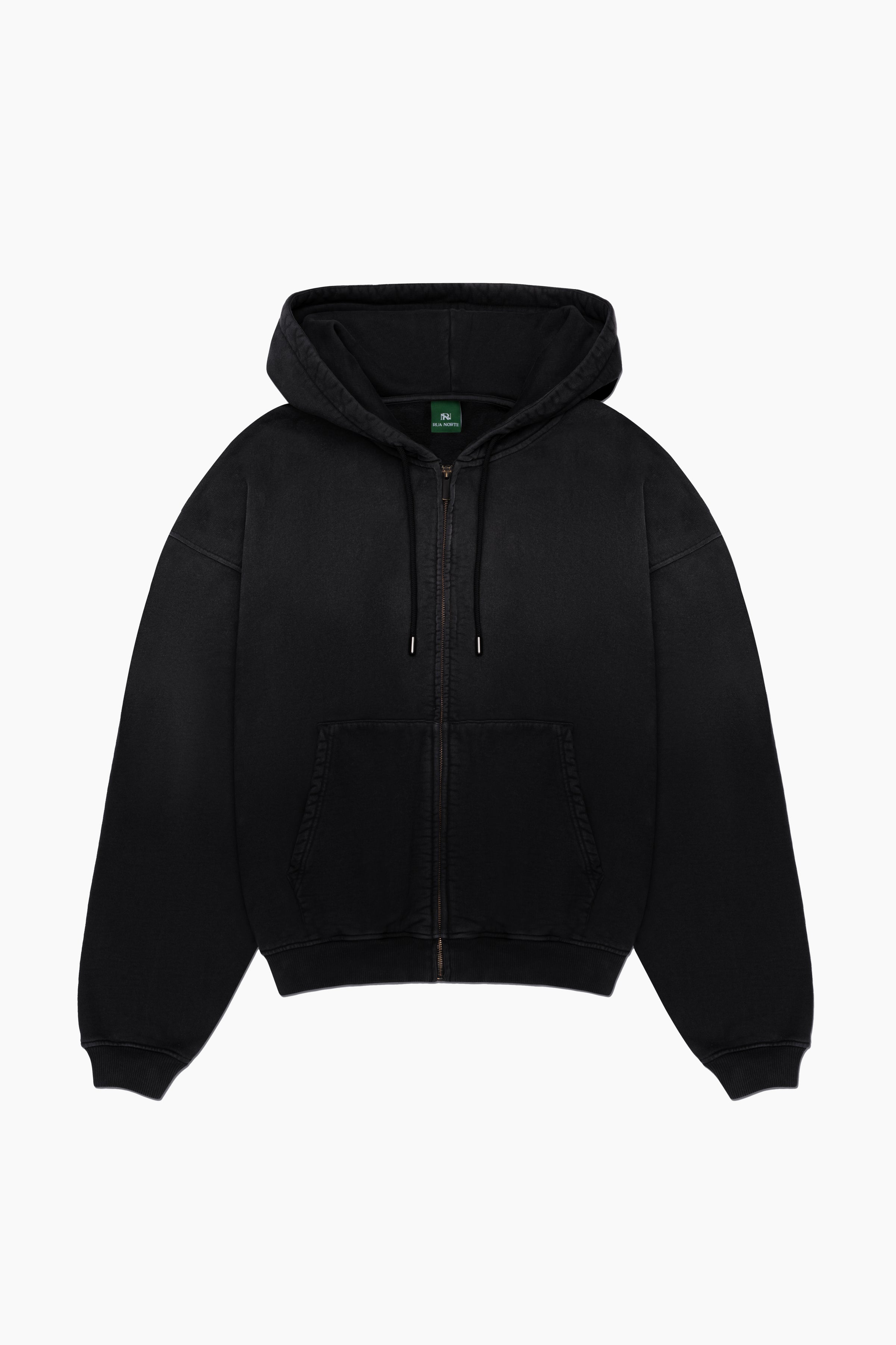 Hand Sprayed Principal Zip Hoodie - Faded Black